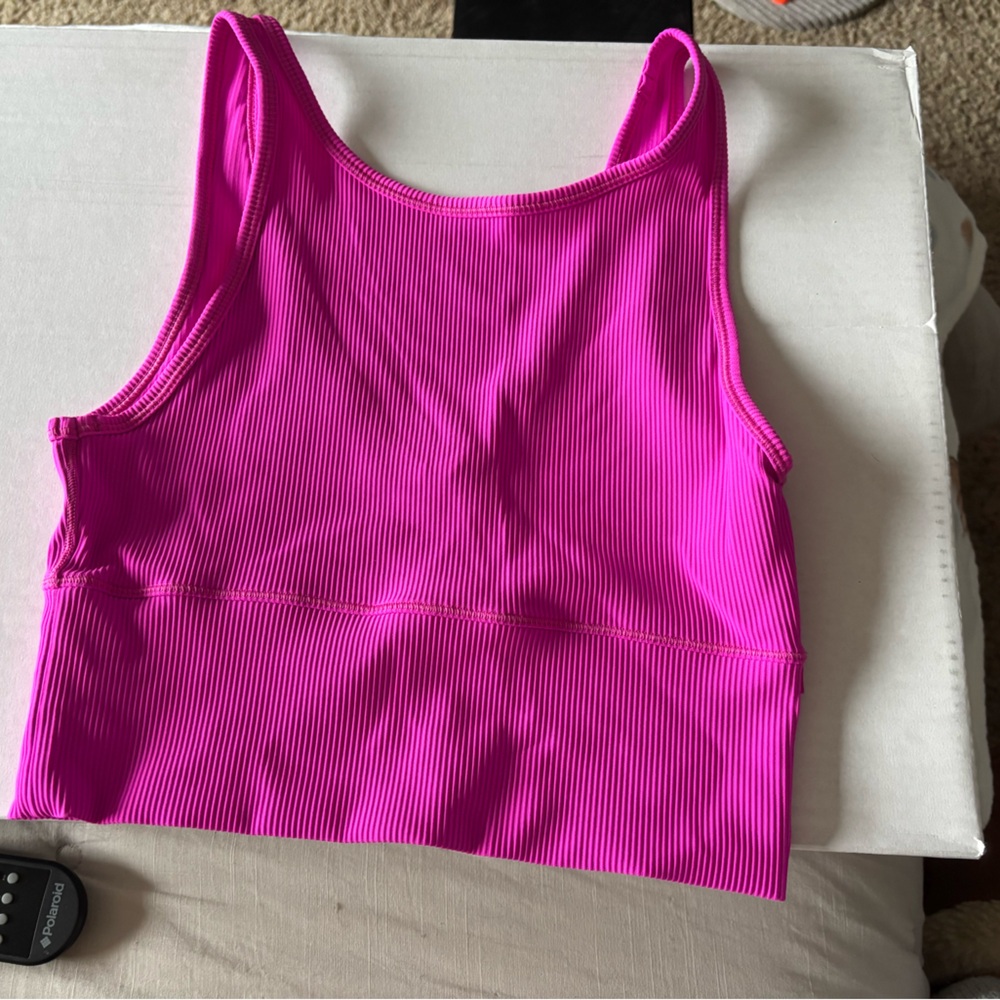 Lululemon Athletica Pink Fitted Crop Tank Top